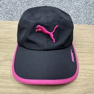 Puma Performance Running Hat Cap Strap Back Ladies Black Pink Women's Adjustable